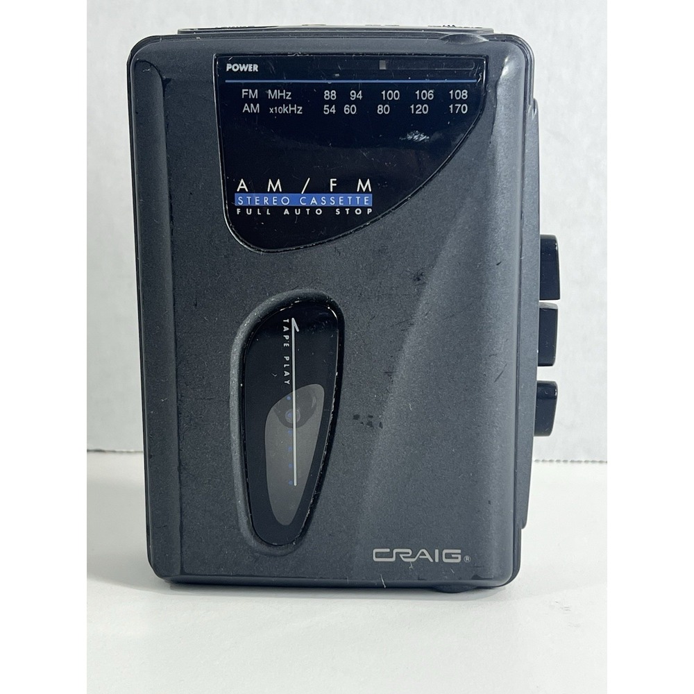 Vintage Craig Handheld FM/AM Radio Cassette Player JH6222E Black
